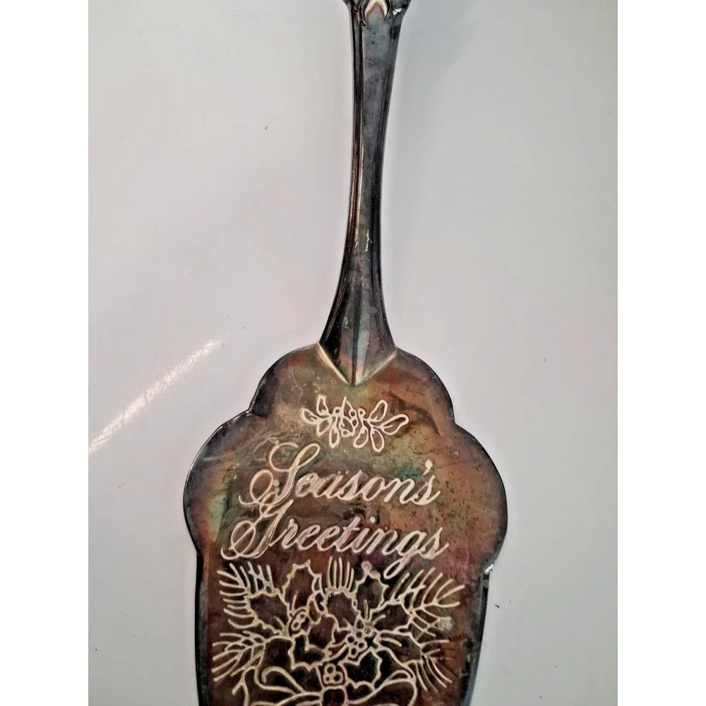 Vintage 1995 Avon Seasons Greetings Silver Plated Pie Cake Server 10